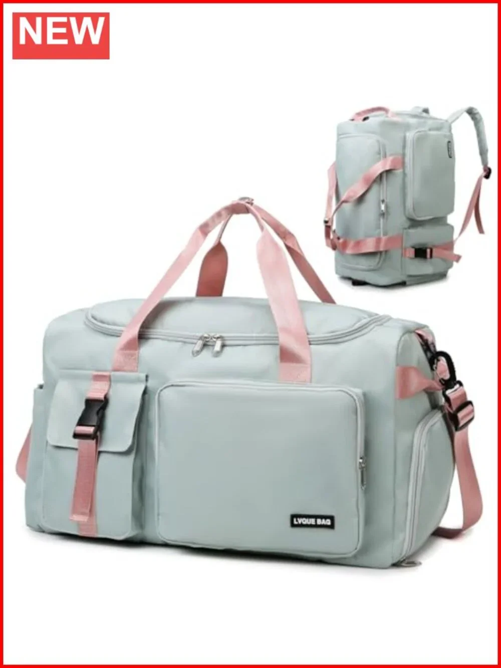 3-in-1 Gym Duffel Backpack with Shoe & Wet Compartment, 42L Travel Bag